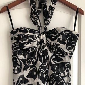 Black and white halter/strapless halter top